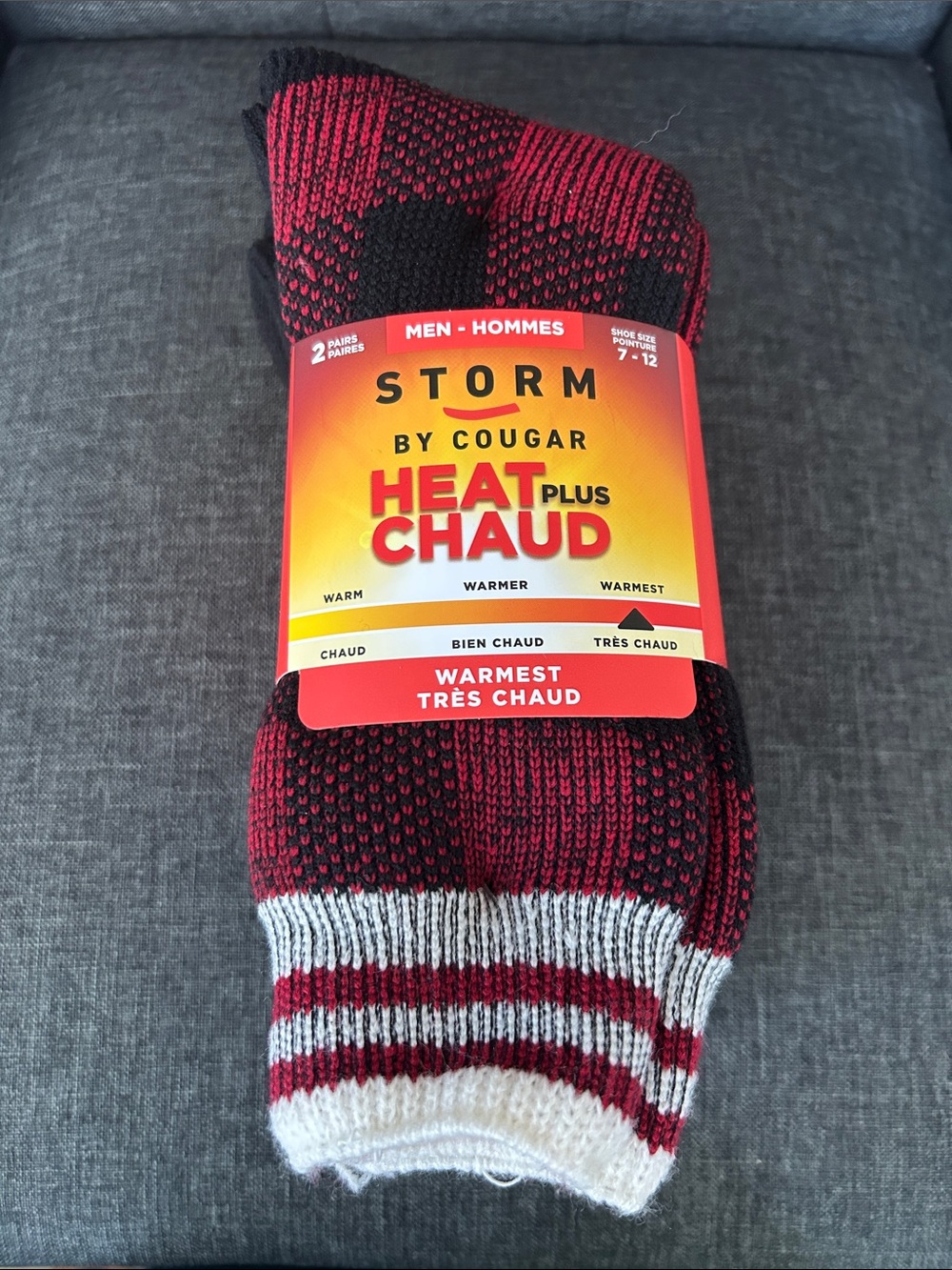 NEW 🆕 2-Pack Cougar HeatPlus Men’s Thermal Winter Socks size 7-12
